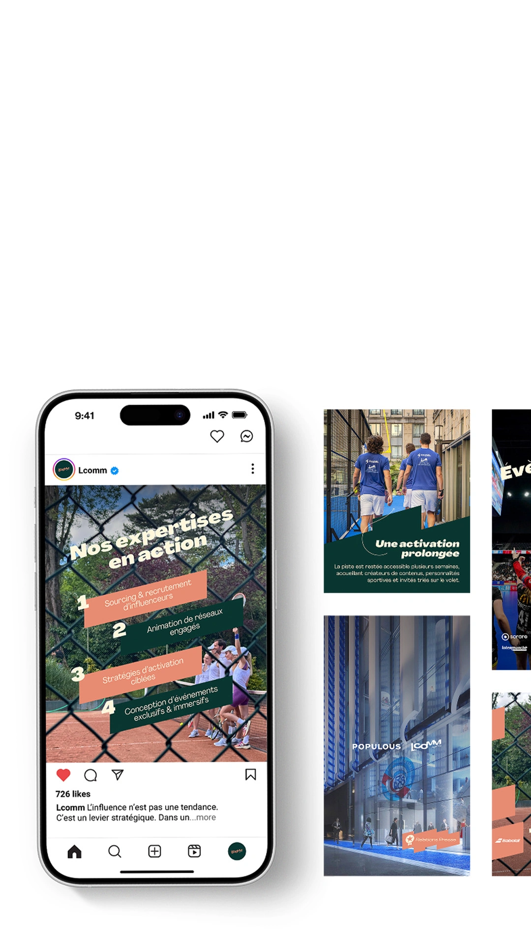 Mockup d'une réalisation de ZeAstronaut sur le projet L Comm