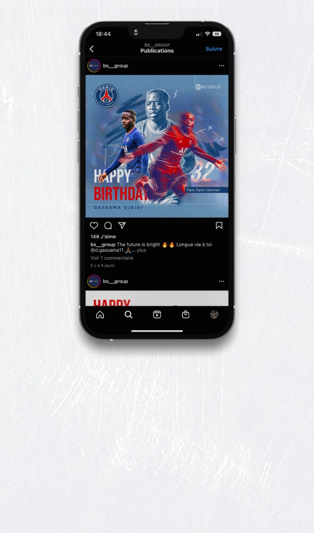 Mockup d'une réalisation de ZeAstronaut sur le projet Bs Group