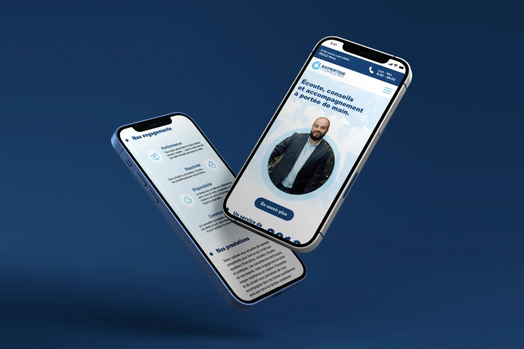 Capture d'écran du site internet de Expertise & Consulting sur smartphone