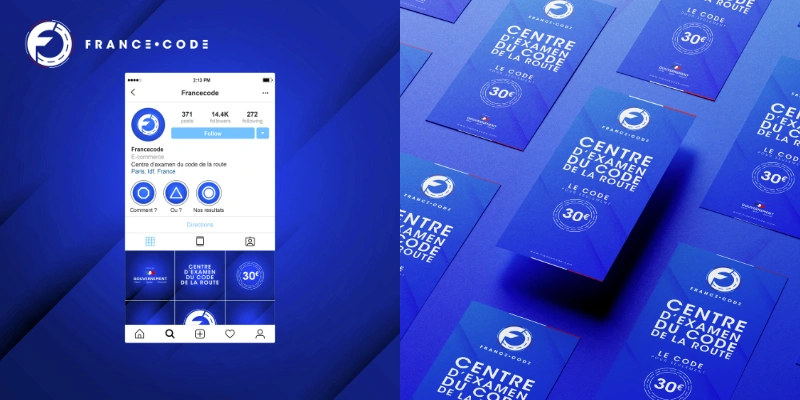 Feed Instagram et maquette de site internet