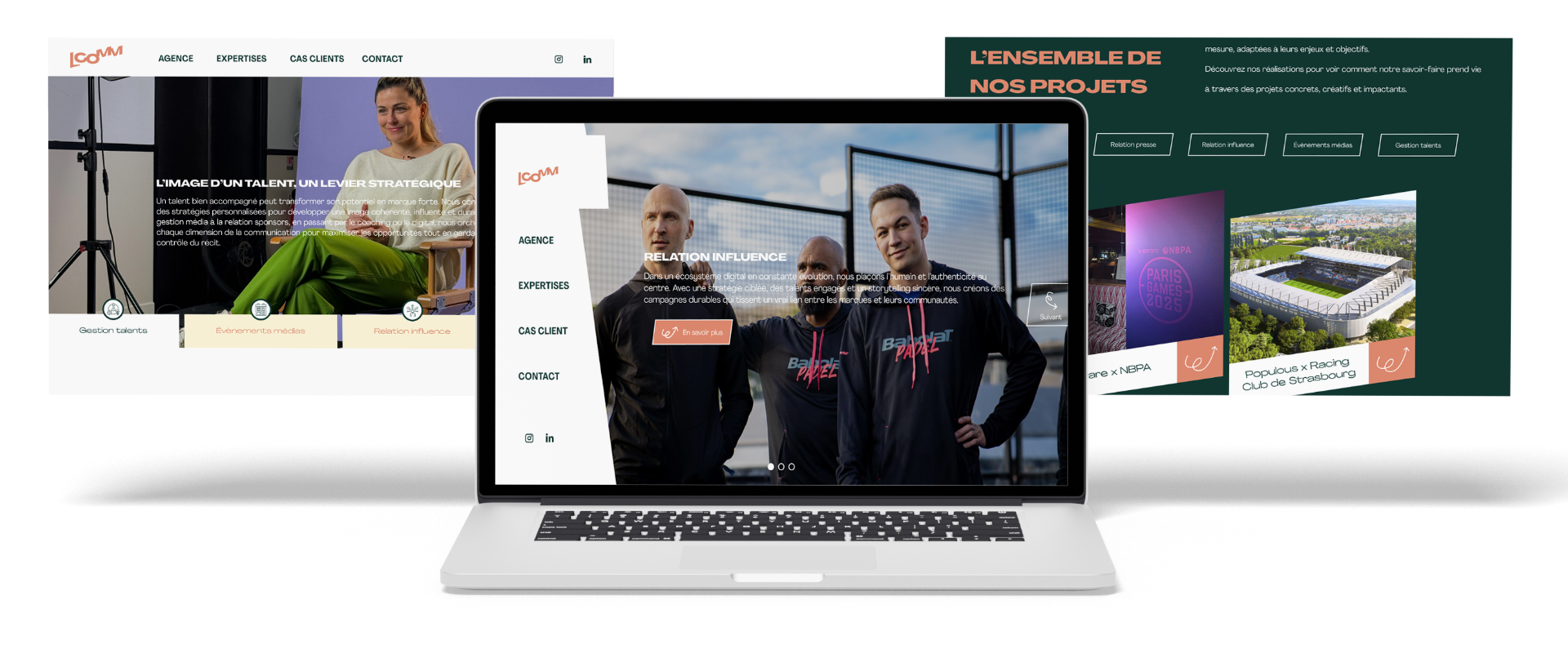Pages du site internet lcomm-agency-gallery.com